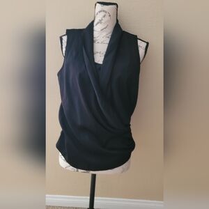 Banana Republic Black Draped Tank Top